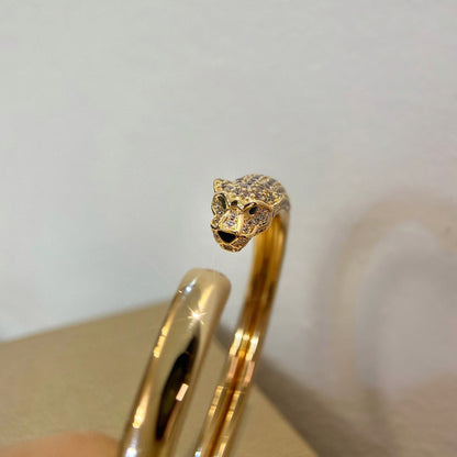 [Camiery] PANTHERE HALF DIAMOND OPEN BRACELET