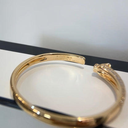 [Camiery] PANTHERE HALF DIAMOND OPEN BRACELET