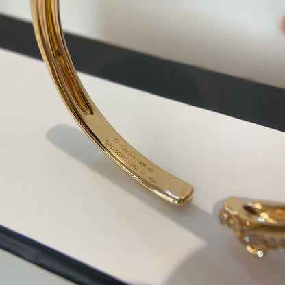 [Camiery] PANTHERE HALF DIAMOND OPEN BRACELET