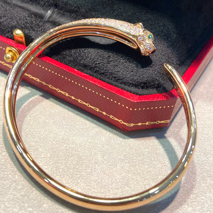 [Camiery] PANTHERE HALF DIAMOND OPEN BRACELET