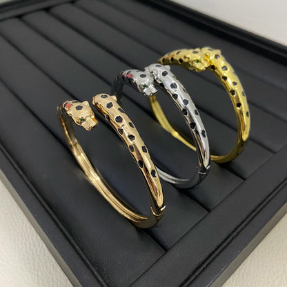 [Camiery] PANTHERE DOUBLE HEADED OPEN BRACELET