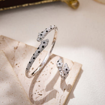 [Camiery] PANTHERE DOUBLE HEADED FULL DIAMOND  RING
