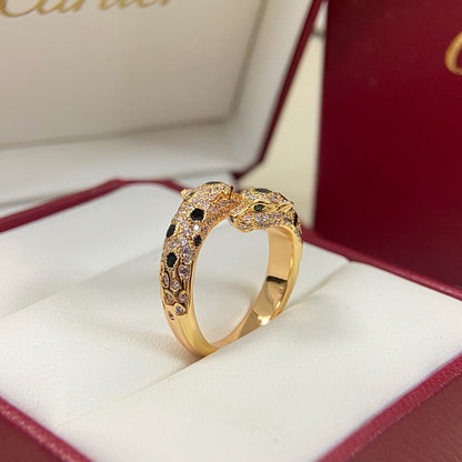 [Camiery] PANTHERE DOUBLE HEADED FULL DIAMOND  RING