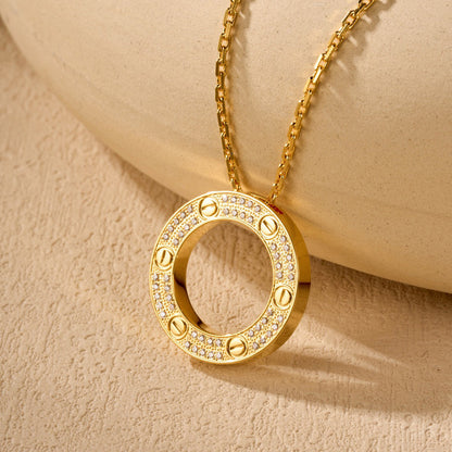 [Camiery] LOVE NECKLACE 16MM  FULL DIAMOND