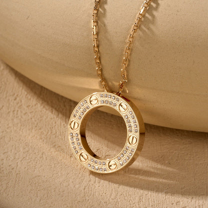 [Camiery] LOVE NECKLACE 16MM  FULL DIAMOND