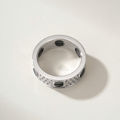[Camiery] LOVE RING 5.5MM DIAMONDS PAVED CERAMIC