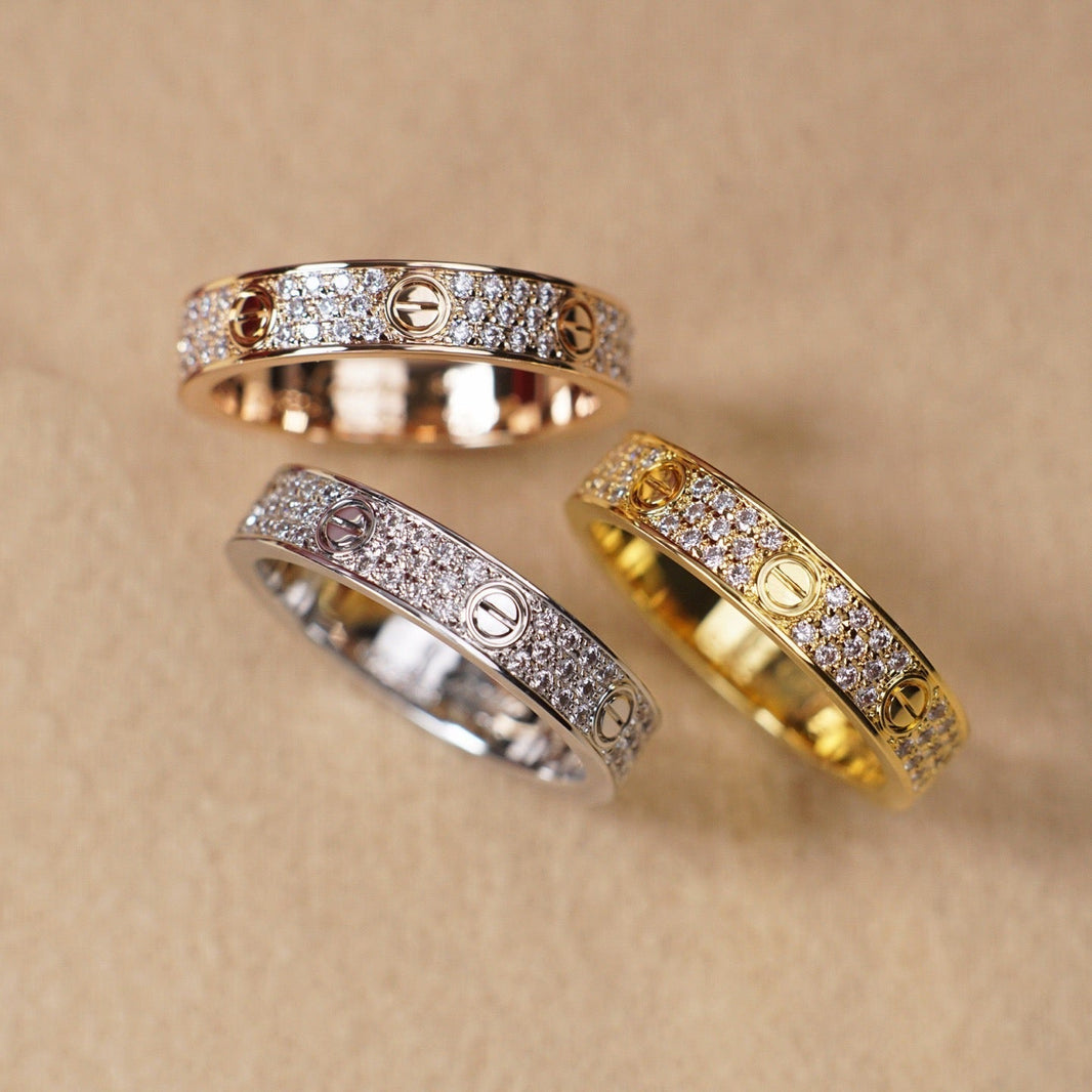 [Camiery] LOVE RING 4.0MM DIAMOND PAVED
