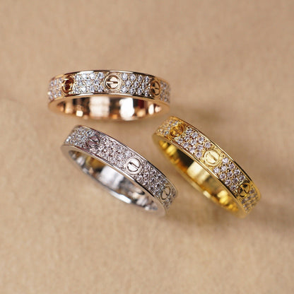 [Camiery] LOVE RING 4.0MM DIAMOND PAVED