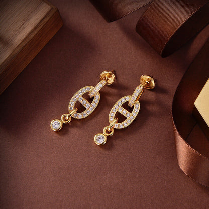 [Camiery]HM CHAINE DIAMOND EARRINGS