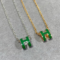 [Camiery]POP H GREEN NECKLACE SILVER AND GOLD