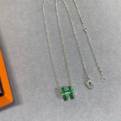 [Camiery]POP H GREEN NECKLACE SILVER AND GOLD