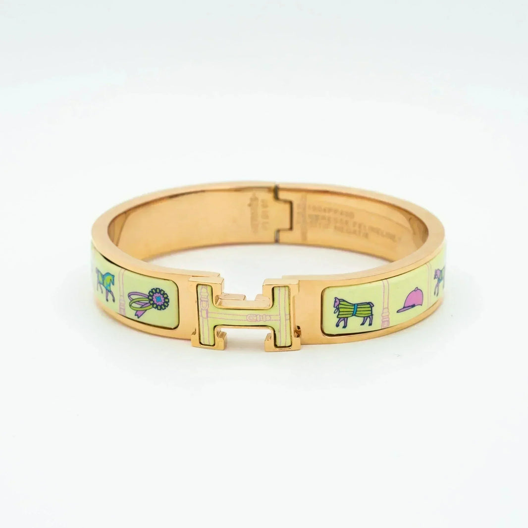 [Camiery]H PINK GOLD BRACELET CREAM CERAMIC