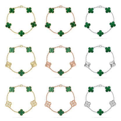 [Camiery] CLOVER 5 MOTIF MALACHITE BRACELET COLLECTION