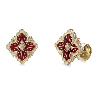 [Camiery JEWELRY]OPERA TULLE GOLD BUTTON EARRINGS ENAMELED ELEMENT