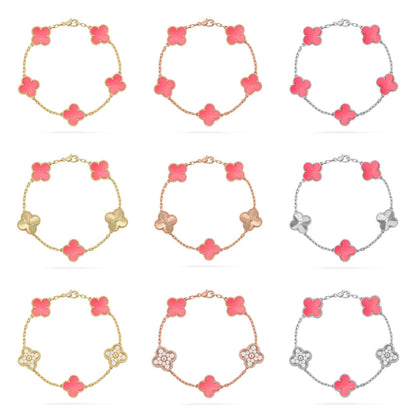 [Camiery] CLOVER 5 MOTIFS  PINK MOP BRACELET COLLECTION