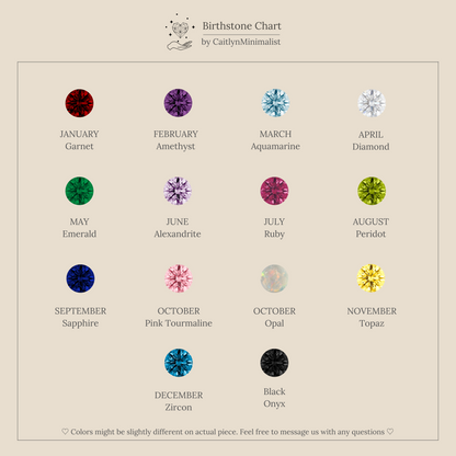 Dainty Birthstone Drop Necklace
