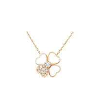 [Camiery]CLOVER MOP DIAMOND ROSE GOLD NECKLACE