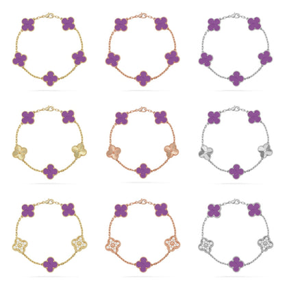 [Camiery] CLOVER 5 MOTIF VIOLET BRACELET COLLECTION