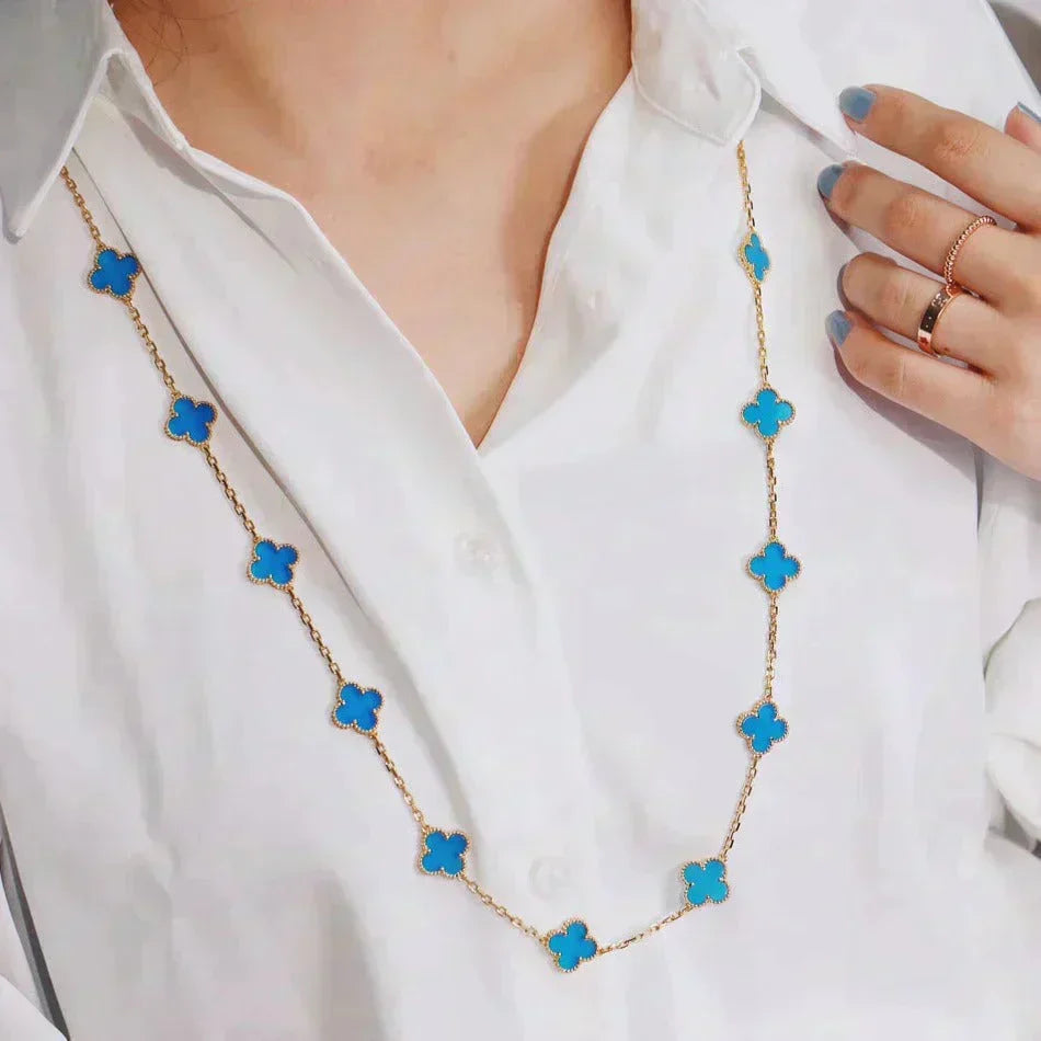 [Camiery]CLOVER 20 MOTIFS TURQUOISE GOLD