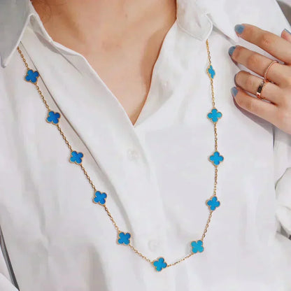 [Camiery]CLOVER 20 MOTIFS TURQUOISE GOLD