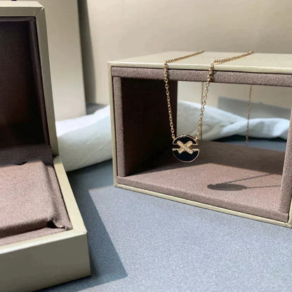 [Camiery]JEUX DE ROSE GOLD DIAMOND NECKLACE