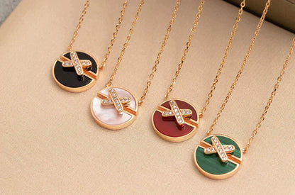 [Camiery]JEUX DE ROSE GOLD DIAMOND NECKLACE
