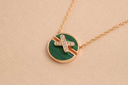 [Camiery]JEUX DE PINK GOLD DIAMOND NECKLACE
