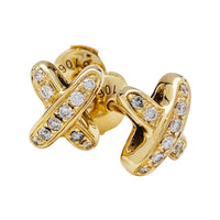 [Camiery]JEUX DE GOLD DIAMOND EARRINGS