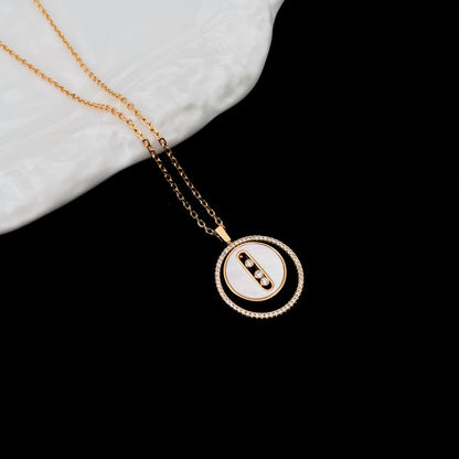 [Camiery]LUCKY MOVE MM NACRE BLANCHE DIAMOND NECKLACE