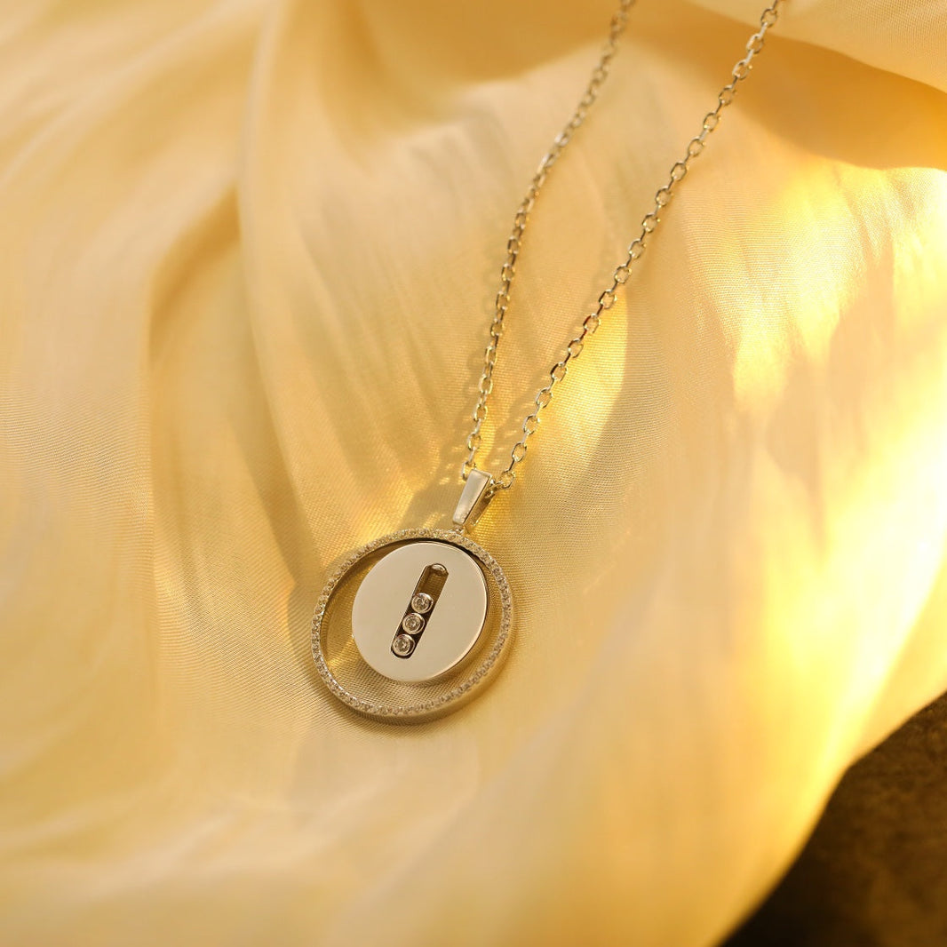 [Camiery]LUCKY MOVE MM SILVER DIAMOND NECKLACE