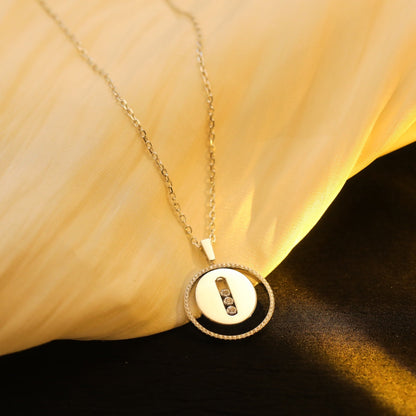 [Camiery]LUCKY MOVE MM SILVER DIAMOND NECKLACE
