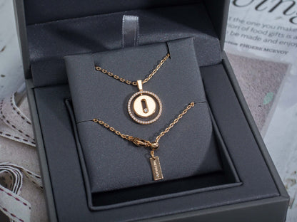 [Camiery]LUCKY MOVE PM NECKLACE PINK GOLD DIAMOND