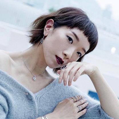 [Camiery]LUCKY MOVE ARROW PINK GOLD DIAMOND EARRINGS