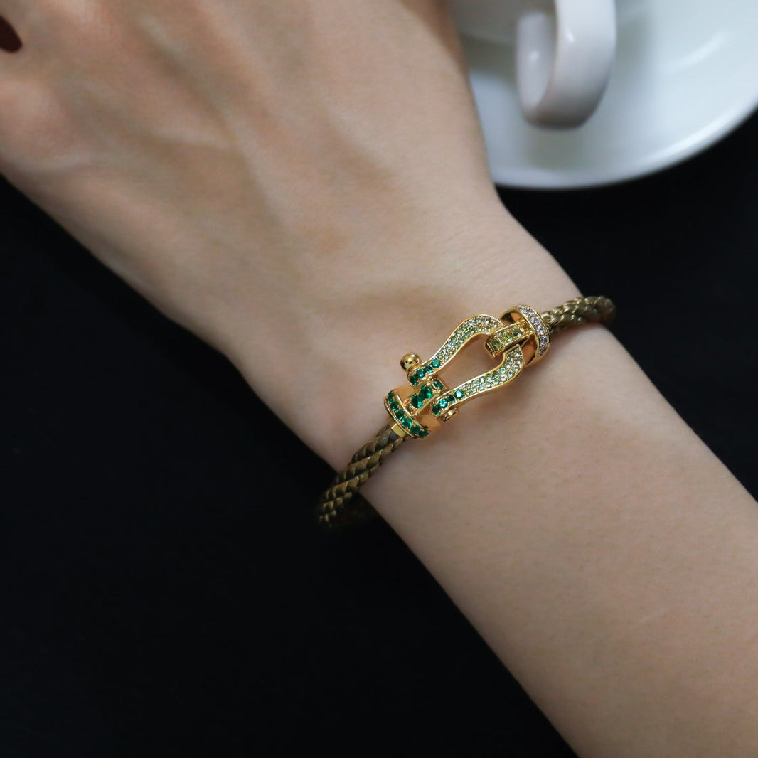 [Camiery]FORCE 10 GOLD GREEN DIAMOND PAVED