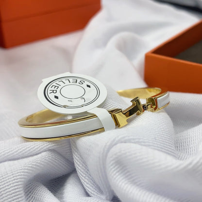 [Camiery]CLASSIC HM CLIC WHITE 8MM ENAMEL BRACELET