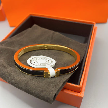 [Camiery]CLASSIC HM CLIC BLACK 8MM ENAMEL BRACELET