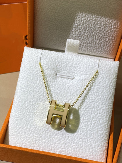 [Camiery]HM CLIC YELLOW ENAMEL GOLD NECKLACE