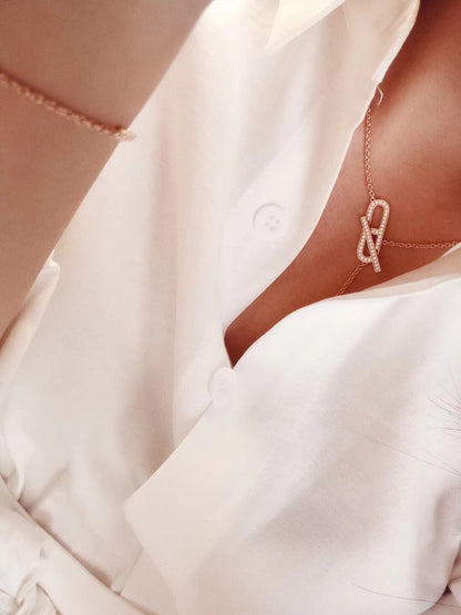 [Camiery]HM FIRE PIG NOSE NECKLACE TRENDY STREET