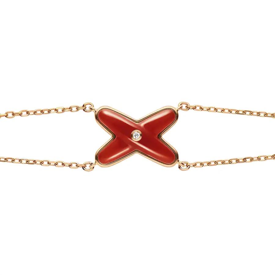 [Camiery]JEUX BRACELET CARNELIAN PINK GOLD 1 DIAMOND