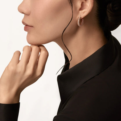 [Camiery] CLASH FULL DIAMOND MEDIUM EARRINGS