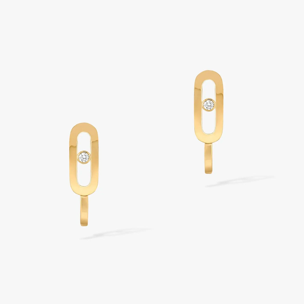 [Camiery]CREOLES MOVE UNO MINI 1 DIAMOND EARRINGS