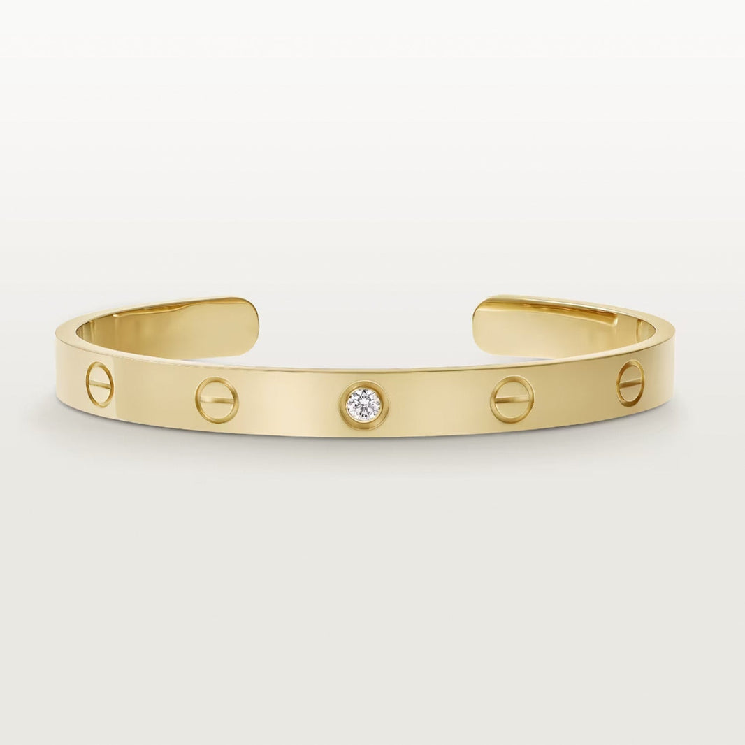 [Camiery] LOVE BRACELET 6.1MM 1 DIAMOND OPEN CUFF