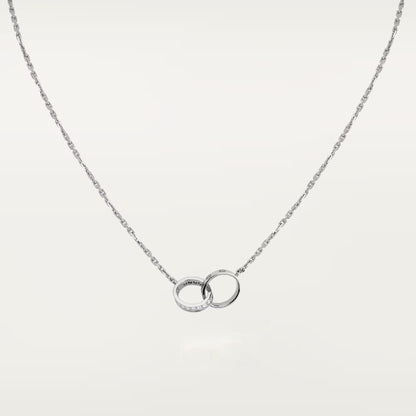 [Camiery] LOVE DOUBLE RING HALF DIAMOND NECKLACE