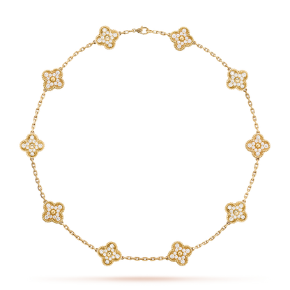 [Camiery]CLOVER 10 MOTIFS DIAMOND NECKLACE