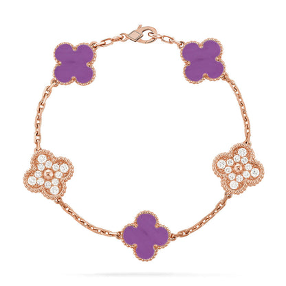 [Camiery] CLOVER 5 MOTIF VIOLET BRACELET COLLECTION