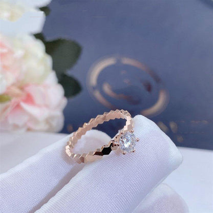 [Camiery]BEE LOVE RING PINK GOLD 1 DIAMOND