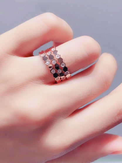 [Camiery]BEE LOVE RING PINK GOLD DIAMOND