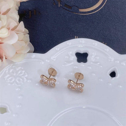 [Camiery]JEUX DE PINK GOLD DIAMOND EARRINGS