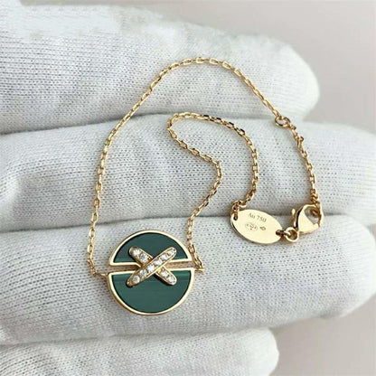 [Camiery]JEUX DE BRACELET MALACHITE PINK GOLD DIAMONDS