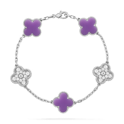 [Camiery]CLOVER 5 MOTIF LIGHT PURPLE BRACELET COLLECTION